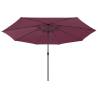 Outdoor Parasol with LED Lights - 400 cm Bordeaux Red