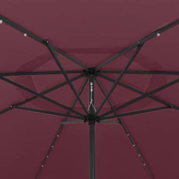 Outdoor Parasol with LED Lights - 400 cm Bordeaux Red