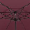 Outdoor Parasol with LED Lights - 400 cm Bordeaux Red