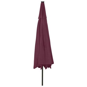 Outdoor Parasol with LED Lights - 400 cm Bordeaux Red