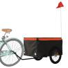 Bike Trailer Black and Orange - Heavy Duty 45 kg Iron Cargo