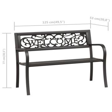 Garden Bench 125 cm Steel Black - Stylish & Durable