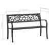 Garden Bench 125 cm Steel Black - Stylish & Durable