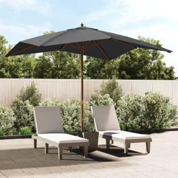 Garden Parasol with Wooden Pole - 300x300 cm Anthracite