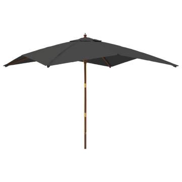 Garden Parasol with Wooden Pole - 300x300 cm Anthracite