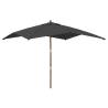 Garden Parasol with Wooden Pole - 300x300 cm Anthracite