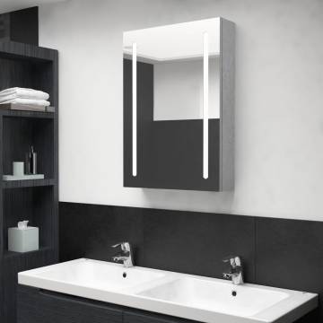 LED Bathroom Mirror Cabinet | Concrete Grey 50x13x70 cm