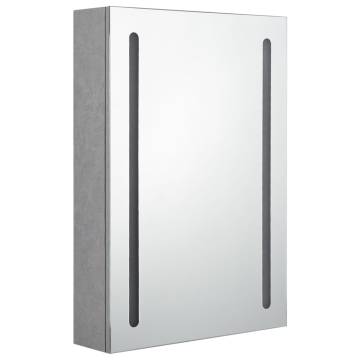 LED Bathroom Mirror Cabinet | Concrete Grey 50x13x70 cm