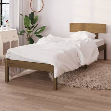 Honey Brown Solid Wood Pine Bed Frame 90x190 cm Single