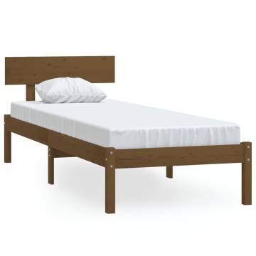 Honey Brown Solid Wood Pine Bed Frame 90x190 cm Single