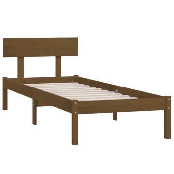 Honey Brown Solid Wood Pine Bed Frame 90x190 cm Single