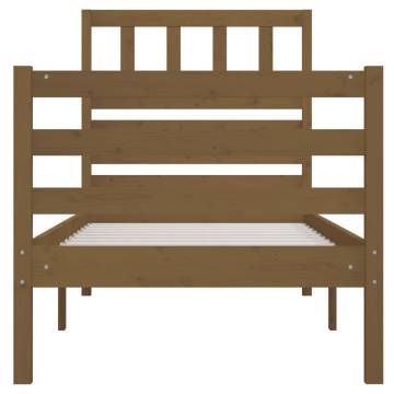 Honey Brown Bed Frame - Solid Wood 90x200 cm | HipoMarket