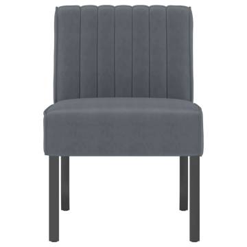 Dark Grey Velvet Slipper Chair - Comfortable & Stylish