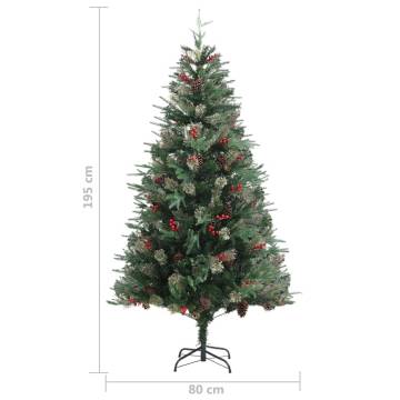 195 cm Christmas Tree with Pine Cones - PVC & PE - Hipomarket