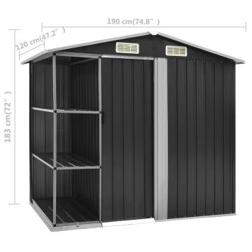 Garden Shed with Rack Anthracite – Durable Storage Solution