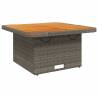 Garden Table Grey 80x80 cm - Durable Poly Rattan & Acacia Wood