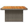 Garden Table Grey 80x80 cm - Durable Poly Rattan & Acacia Wood