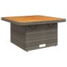 Garden Table Grey 80x80 cm - Durable Poly Rattan & Acacia Wood