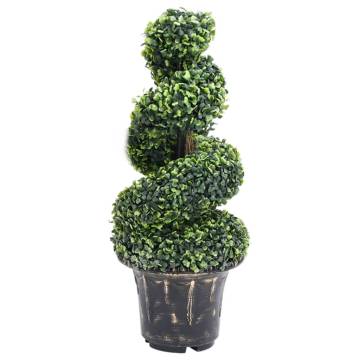 Artificial Boxwood Spiral Plant with Pot - 89 cm Green