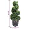 Artificial Boxwood Spiral Plant with Pot - 89 cm Green