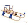 Folding Snow Sledge with Backrest - 119 cm Wooden Sledge