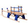 Folding Snow Sledge with Backrest - 119 cm Wooden Sledge