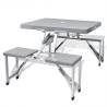 Foldable Camping Table Set with 4 Stools Aluminium Extra Light Grey Colour light grey Quantity in Package 1 