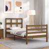 Bed Frame with Headboard Honey Brown 90x200 cm Solid Wood Colour honey brown Size 90 x 200 cm 