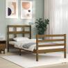 Honey Brown Bed Frame with Headboard - 90x200 cm Solid Wood