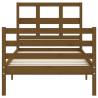 Honey Brown Bed Frame with Headboard - 90x200 cm Solid Wood