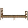 Honey Brown Bed Frame with Headboard - 90x200 cm Solid Wood