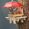 HI Squirrel Feeder with Umbrella - Beige Picnic Table