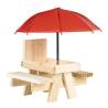 HI Squirrel Feeder with Umbrella - Beige Picnic Table