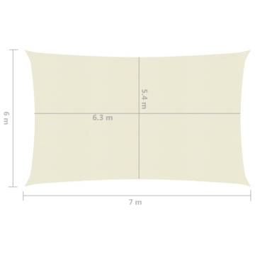 Sunshade Sail 160 g/m² Cream 6x7 m - UV Resistant