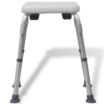 Shower Chair Aluminium White - Safe & Comfortable Support