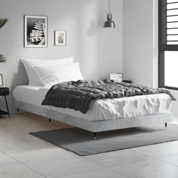 Concrete Grey Bed Frame 100x200 cm - Durable Engineered Wood