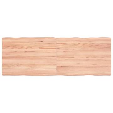 Solid Wood Live Edge Table Top - Light Brown 140x50cm