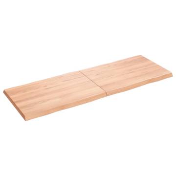 Solid Wood Live Edge Table Top - Light Brown 140x50cm