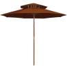 Double Decker Parasol with Wooden Pole Terracotta 270 cm Colour terracotta Quantity in Package 1 