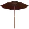 Double Decker Parasol with Wooden Pole - Terracotta 270 cm