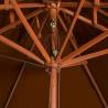 Double Decker Parasol with Wooden Pole - Terracotta 270 cm