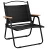 Durable Camping Chairs - 2 pcs Black Oxford Fabric | Hipomarket