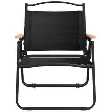 Durable Camping Chairs - 2 pcs Black Oxford Fabric | Hipomarket