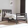 Bed Frame Grey Solid Wood 90x200 cm Colour grey Size 90 x 200 cm 