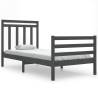 Grey Solid Wood Bed Frame 90x200 cm - Timeless Design