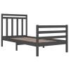 Grey Solid Wood Bed Frame 90x200 cm - Timeless Design