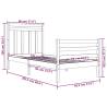 Grey Solid Wood Bed Frame 90x200 cm - Timeless Design