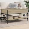 Coffee Table Sonoma Oak 100x50x50 cm Engineered Wood and Metal Colour sonoma oak Quantity in Package 1 Length 100 cm 