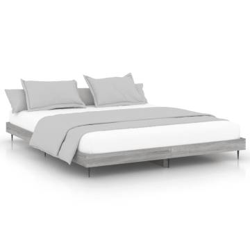 Bed Frame Grey Sonoma 160x200 cm | Durable & Stylish