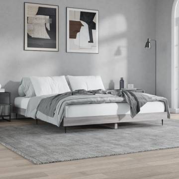 Bed Frame Grey Sonoma 160x200 cm | Durable & Stylish